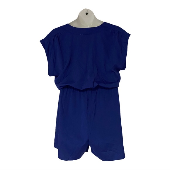 RD Style Pocket Romper Cobalt Blue V-neck Casual Beachy Shorts Jumpsuit Playsuit - Picture 5 of 11